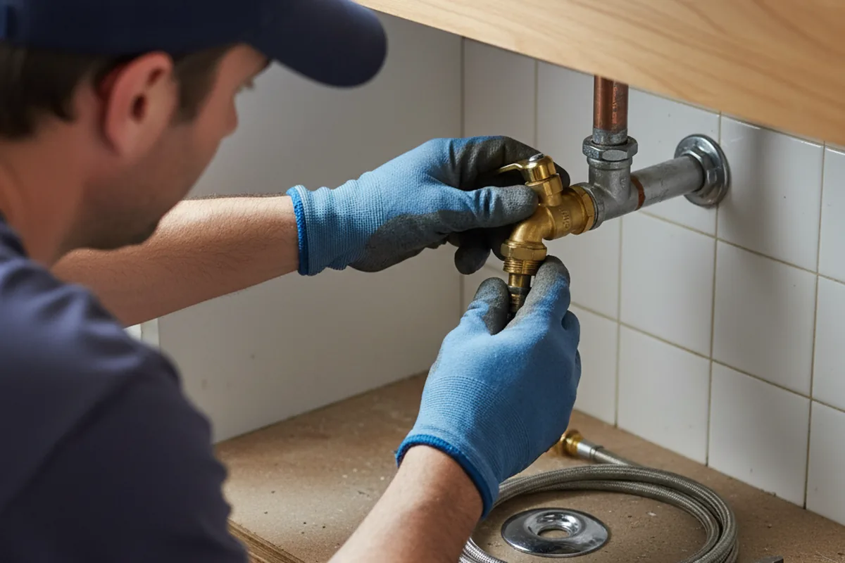 Shutoff valve and fitting work during Burst Pipe Repair in Lake Geneva